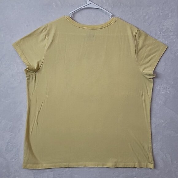 Five Star Womans Floral Peace Sign Design T-shirt Size 2XL Yellow Spring Flowers - Picture 5 of 11